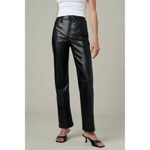 JOE'S JEANS Margot Vegan Leather Jean Pant in Black Sz 26 NWTf